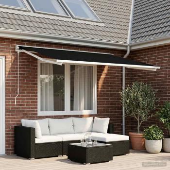 ARDEBO.de - Markisenersatzstoff Schwarz 300 x 250 cm Polyester