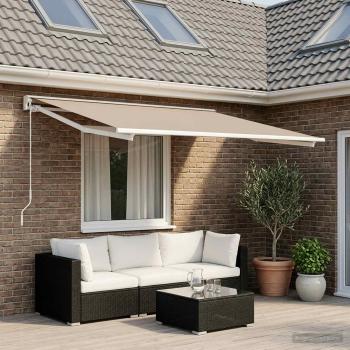 ARDEBO.de - Markisenersatzstoff Beige 400 x 300 cm Polyester