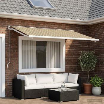 ARDEBO.de - Markisenersatzstoff Grün und Gelb 300 x 250 cm Polyester