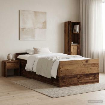 ARDEBO.de - Bettrahmen Altholz 100 x 200 cm Holzwerkstoff