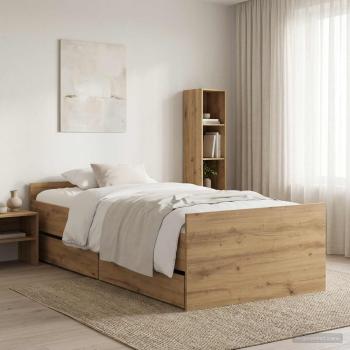 ARDEBO.de - Bettrahmen Artisan-Eiche 100 x 200 cm Holzwerkstoff