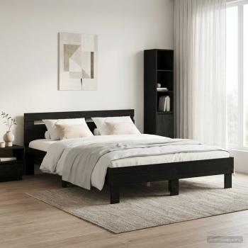 ARDEBO.de - Bettrahmen Schwarze Eiche 140 x 190 cm Holzwerkstoff