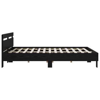 Bettrahmen Schwarze Eiche 140 x 190 cm Holzwerkstoff