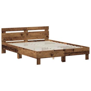Bettrahmen Altholz 135 x 190 cm Holzwerkstoff