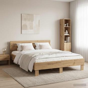 ARDEBO.de - Bettrahmen Artisan-Eiche 135 x 190 cm Holzwerkstoff