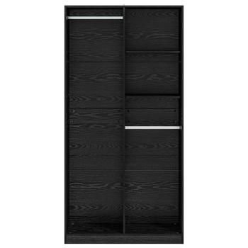 Kleiderschrank Schwarz Eichen-Optik 100 x 50 x 200 cm