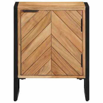 Nachttisch Braun 40 x 30 x 50 cm Massivholz Akazie und Metall