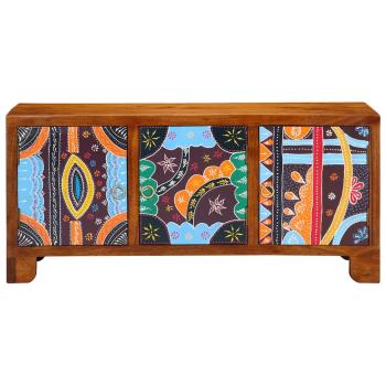 Schuhbank mit Tür Honigbraun 100 x 35 x 45 cm Akazienmassivholz