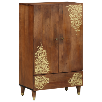 ARDEBO.de - Highboard Honigbraun 60 x 33 x 100 cm Massivholz Mango