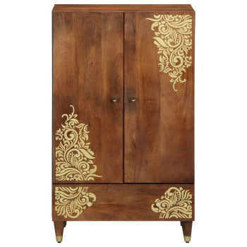 Highboard Honigbraun 60 x 33 x 100 cm Massivholz Mango