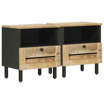 Nachttisch 2 stk. Natur 40 x 33 x 46 cm Massivholz Mango