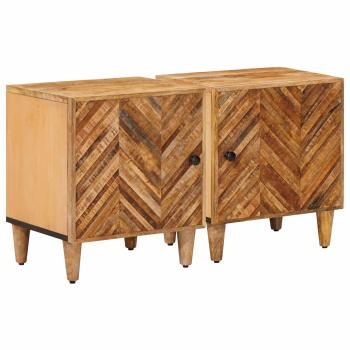 ARDEBO.de - Nachttisch 2 Stk. Braun 40 x 33,5 x 46 cm Massivholz Mango