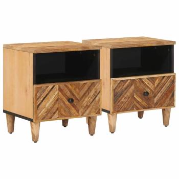 ARDEBO.de - Nachttisch 2 Stk. Braun 50 x 33 x 60 cm Massivholz Mango