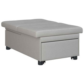 Schlafsofa Ausziehbar Grau 194 x 50 x 82 cm Stoff