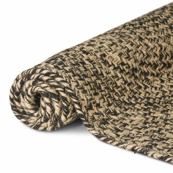 Bereichsteppich Natürlich und Schwarz 100 x 200 cm Jute