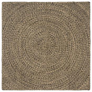 ARDEBO.de - Bereichsteppich Natürlich und Schwarz 120 x 120 cm Jute