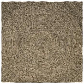 ARDEBO.de - Bereichsteppich Natürlich und Schwarz 240 x 240 cm Jute