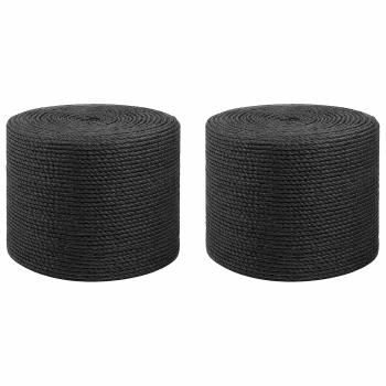ARDEBO.de - Juteschnur 2 stk. 2 mm Schwarz 100% Tossa Jute