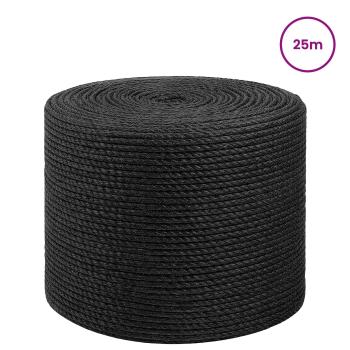 Juteseil 8 mm Schwarz 100% Tossa Jute