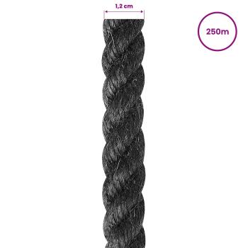 Juteseil 12 mm Schwarz 100% Tossa Jute