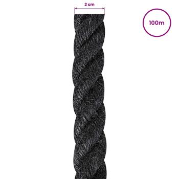 Juteseil 200 mm 100 m Schwarz 100% Tossa Jute