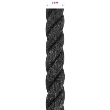 Juteseil 30 mm Schwarz 100% Tossa Jute