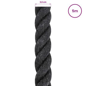 Juteseil 360 mm 5 m Schwarz 100% Tossa Jute