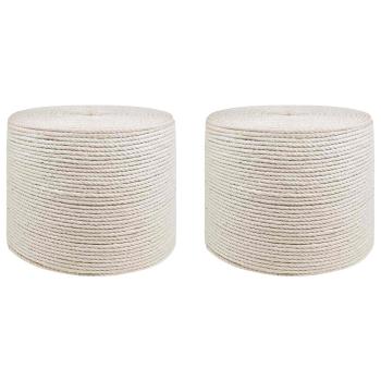 ARDEBO.de - Juteschnur 2 stk. 2 mm Weiß 100% Tossa Jute