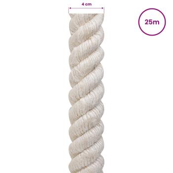 Juteseil 40 mm Weiß 100% Tossa Jute