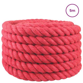 Juteseil 40 mm Rot 100% Tossa Jute