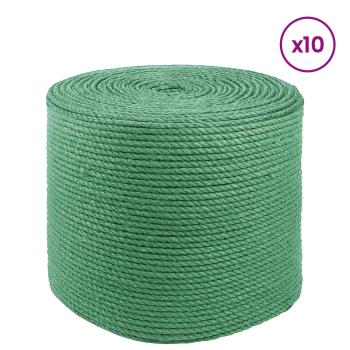 10 stk. 2 mm Grün 100% Tossa Jute