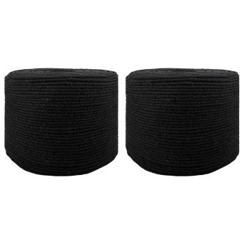 ARDEBO.de - Baumwollzwirn 2 Stk. 2 mm 100 m Schwarz 100% Baumwolle