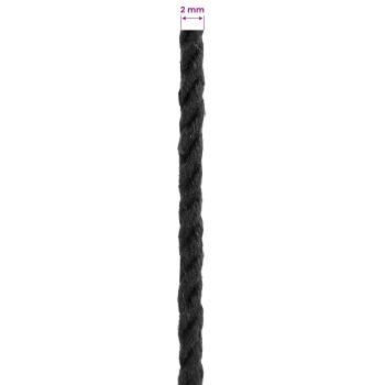 Baumwollzwirn 2 Stk. 2 mm 100 m Schwarz 100% Baumwolle