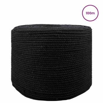 Baumwollzwirn 10 stk. 2 mm 100 m Schwarz 100% Baumwolle