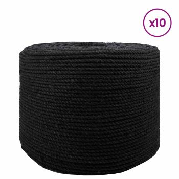 Baumwollzwirn 10 stk. 2 mm 100 m Schwarz 100% Baumwolle