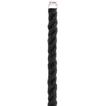 Baumwollseil 6 mm 500 m Schwarz 100% Baumwolle