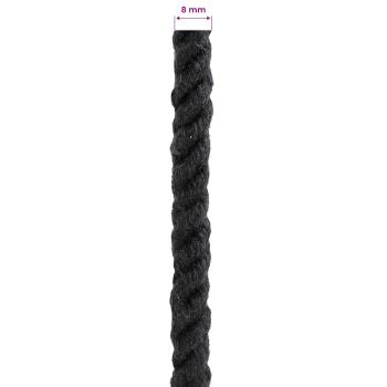Baumwollseil 8 mm 250 m Schwarz 100% Baumwolle
