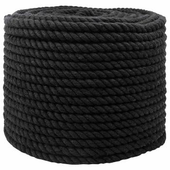 ARDEBO.de - Baumwollseil 10 mm 100 m Schwarz 100% Baumwolle