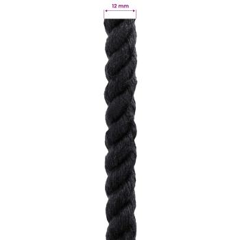 Baumwollseil 12 mm 50 m Schwarz 100% Baumwolle