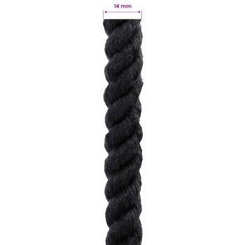 Baumwollseil 14 mm 25 m Schwarz 100% Baumwolle