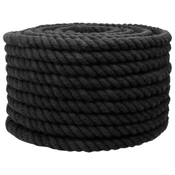 ARDEBO.de - Baumwollseil 20 mm 50 m Schwarz 100% Baumwolle