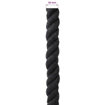 Baumwollseil 20 mm 50 m Schwarz 100% Baumwolle