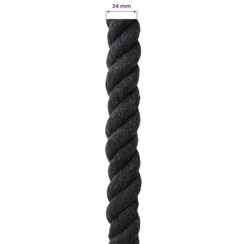 Baumwollseil 24 mm 50 m Schwarz 100% Baumwolle
