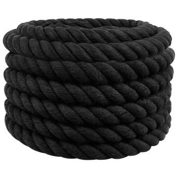 ARDEBO.de - Baumwollseil 50 mm 10 m Schwarz 100% Baumwolle