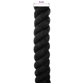 Baumwollseil 60 mm 10 m Schwarz 100% Baumwolle
