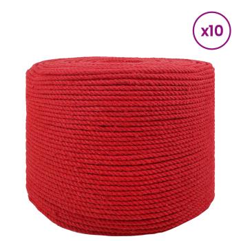 Baumwollzwirn 10 stk. 2 mm 100 m Rot 100% Baumwolle