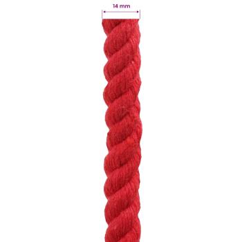 Baumwollseil 14 mm 50 m Rot 100% Baumwolle