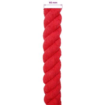 Baumwollseil 60 mm 5 m Rot 100% Baumwolle