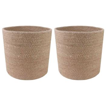 ARDEBO.de - Pflanztopfsatz 2 stk. Natur Ø 21 x 21 cm 100% Tossa-Jute