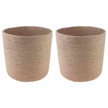 ARDEBO.de - Pflanztopfsatz 2 stk. Natur Ø 28 x 28 cm 100% Tossa-Jute